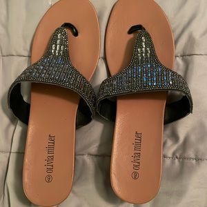 Olivia Miller rhinestone sandals